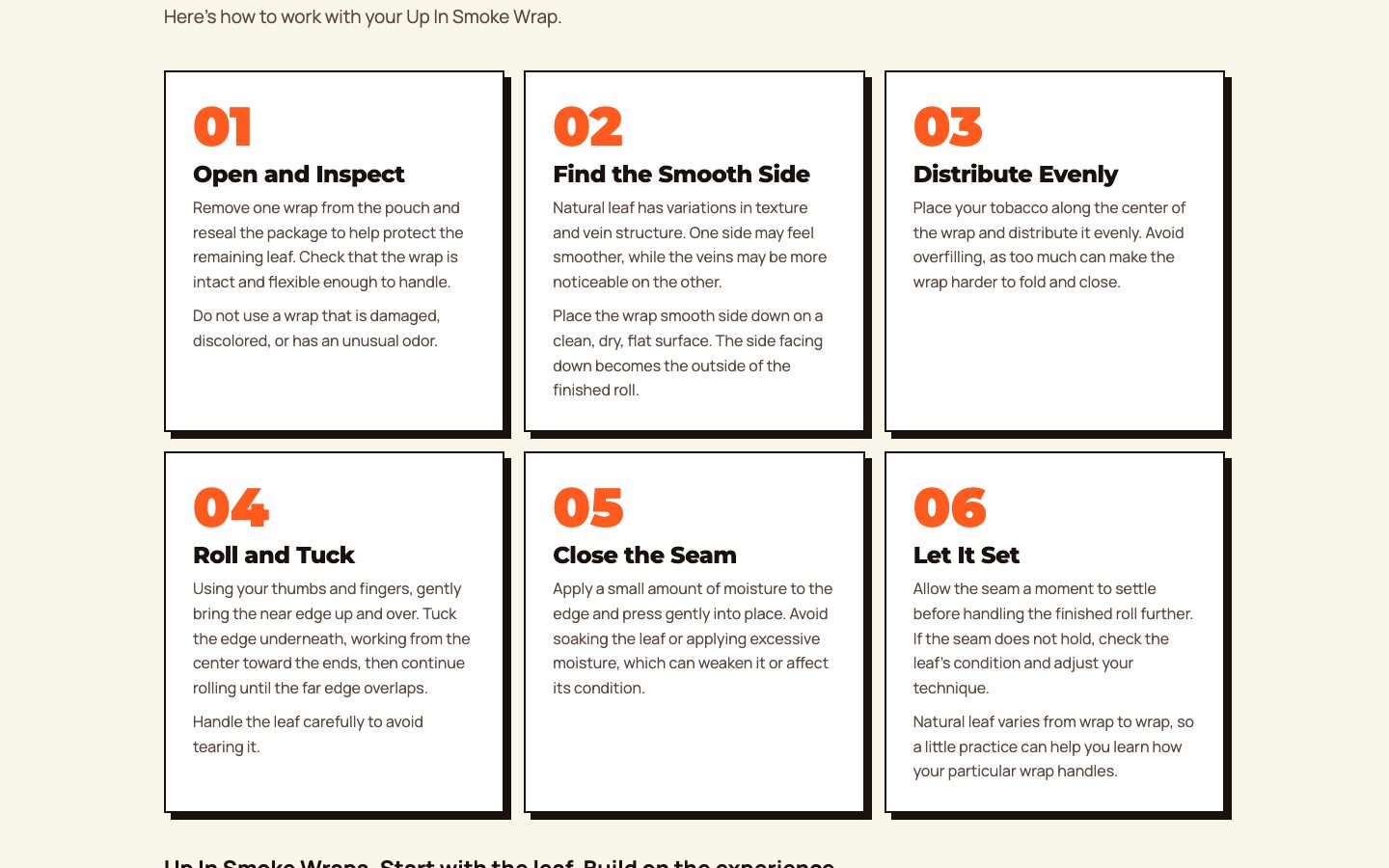Six-step "How to Roll" guide