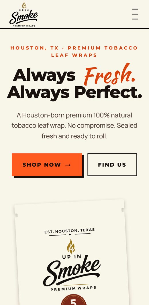 Up In Smoke Wraps on a phone